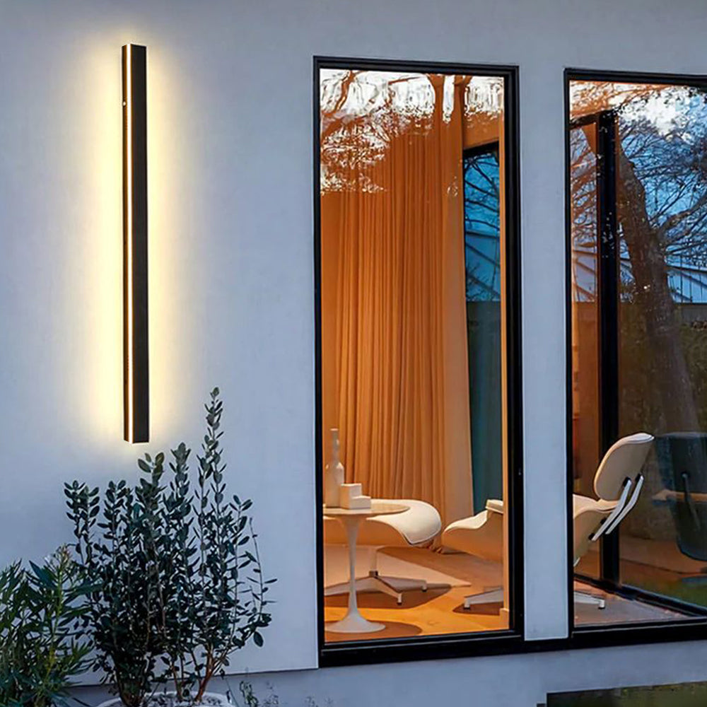 Lineaire buitenwandlamp LED IP65 waterdicht zwart metaal acryl tuinverlichting moderne gevelverlichting | Sulvida