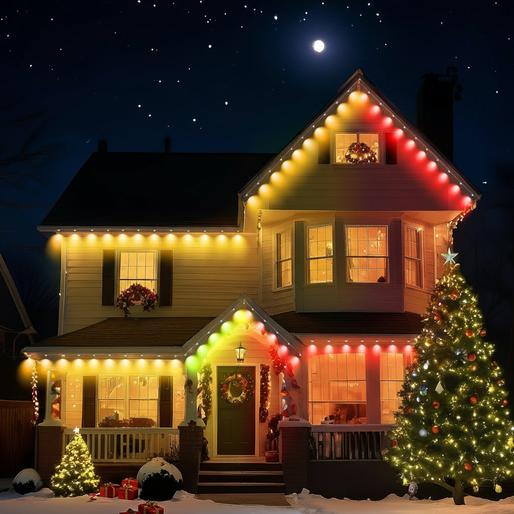 Slimme Dakrandverlichting LED 15m 30m App Bediening Multicolor Buitenverlichting Feestdagen Tuin Decoratie | Sulvida