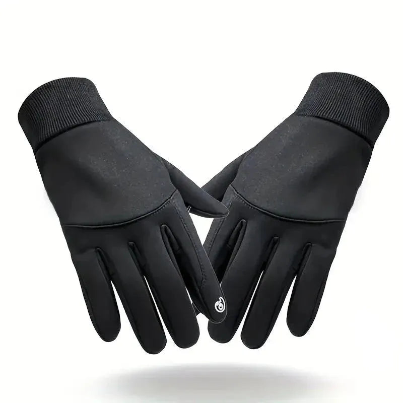 Gants en polaire coupe-vent et imperméables noirs à écran tactile, accessoire d’hiver, gants chauds à doigts pour l’hiver | Sulvida