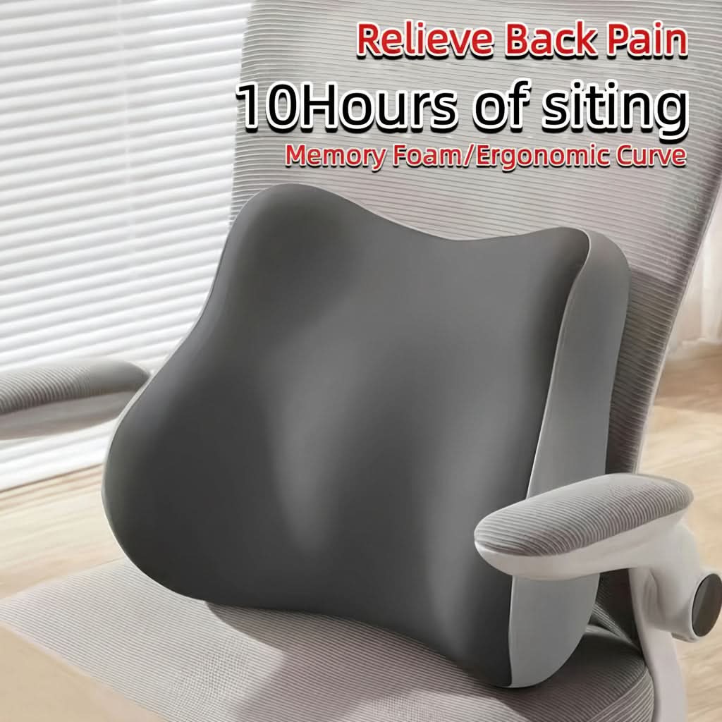Coussin lombaire portable en mousse à mémoire de forme pour chaise de bureau, siège auto, au bureau, à la maison et en déplacement | Sulvida