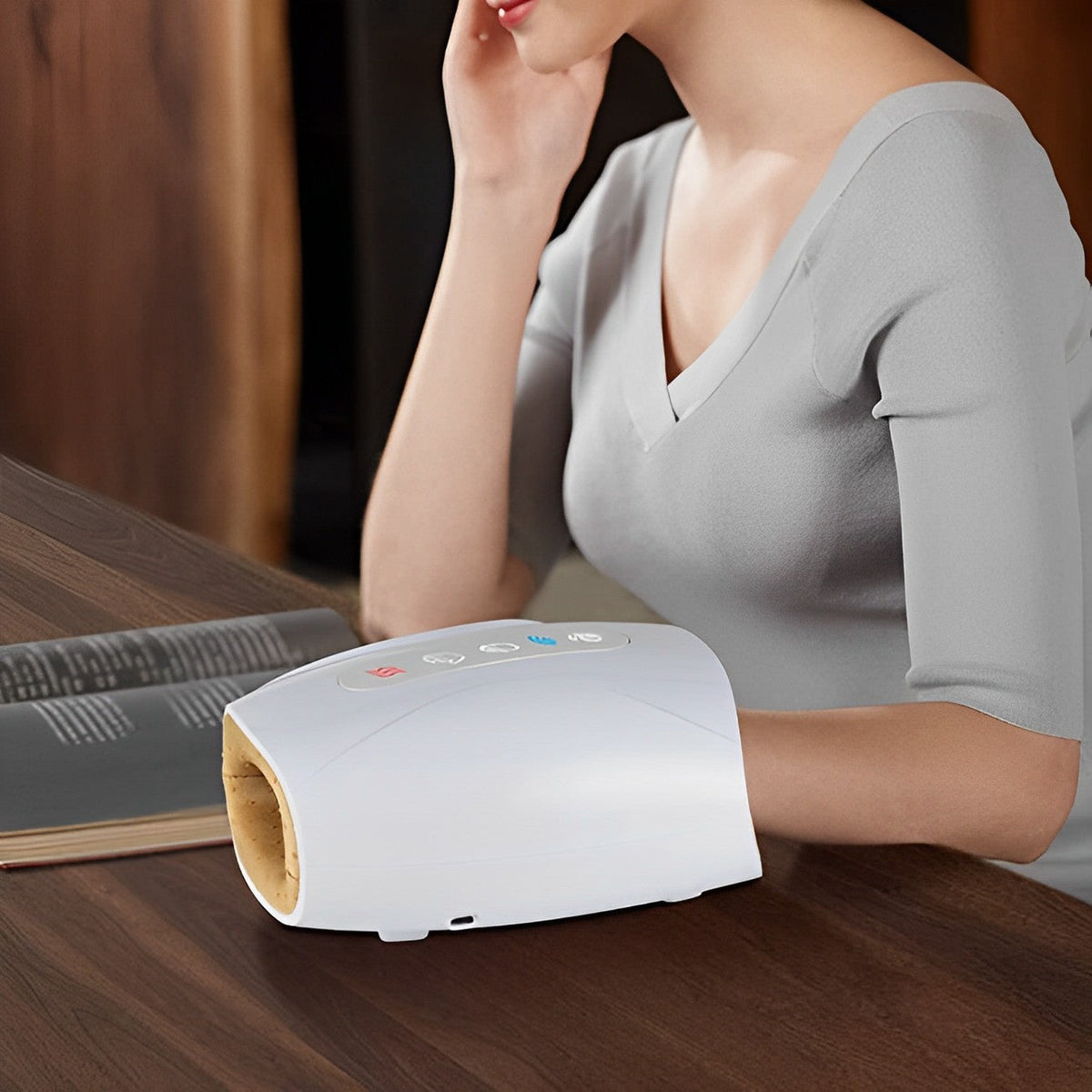 Elektrische Handmassageapparaat met Warmtefunctie en Trilmassage voor Artritis en Pijnverlichting Vingers | Sulvida