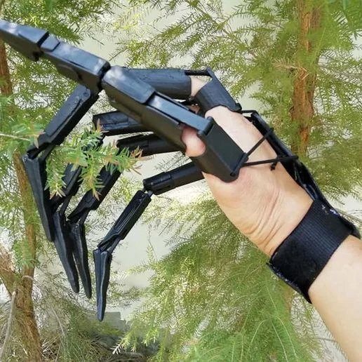 Gelede Vingerextensies Halloween Zwart Wit Skeletklauwen Feesthandschoenen Bewegend Cosplay Accessoire | Sulvida