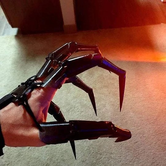 Gelede Vingerextensies Halloween Zwart Wit Skeletklauwen Feesthandschoenen Bewegend Cosplay Accessoire | Sulvida