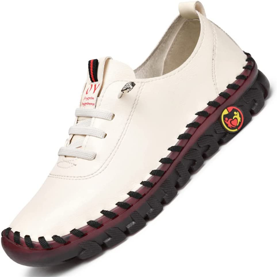 Dames Loafers Plat Leer Orthopedisch Comfortabel Antislip Voetboogsteun Zwart Wit Bruin Rood Instappers | Sulvida