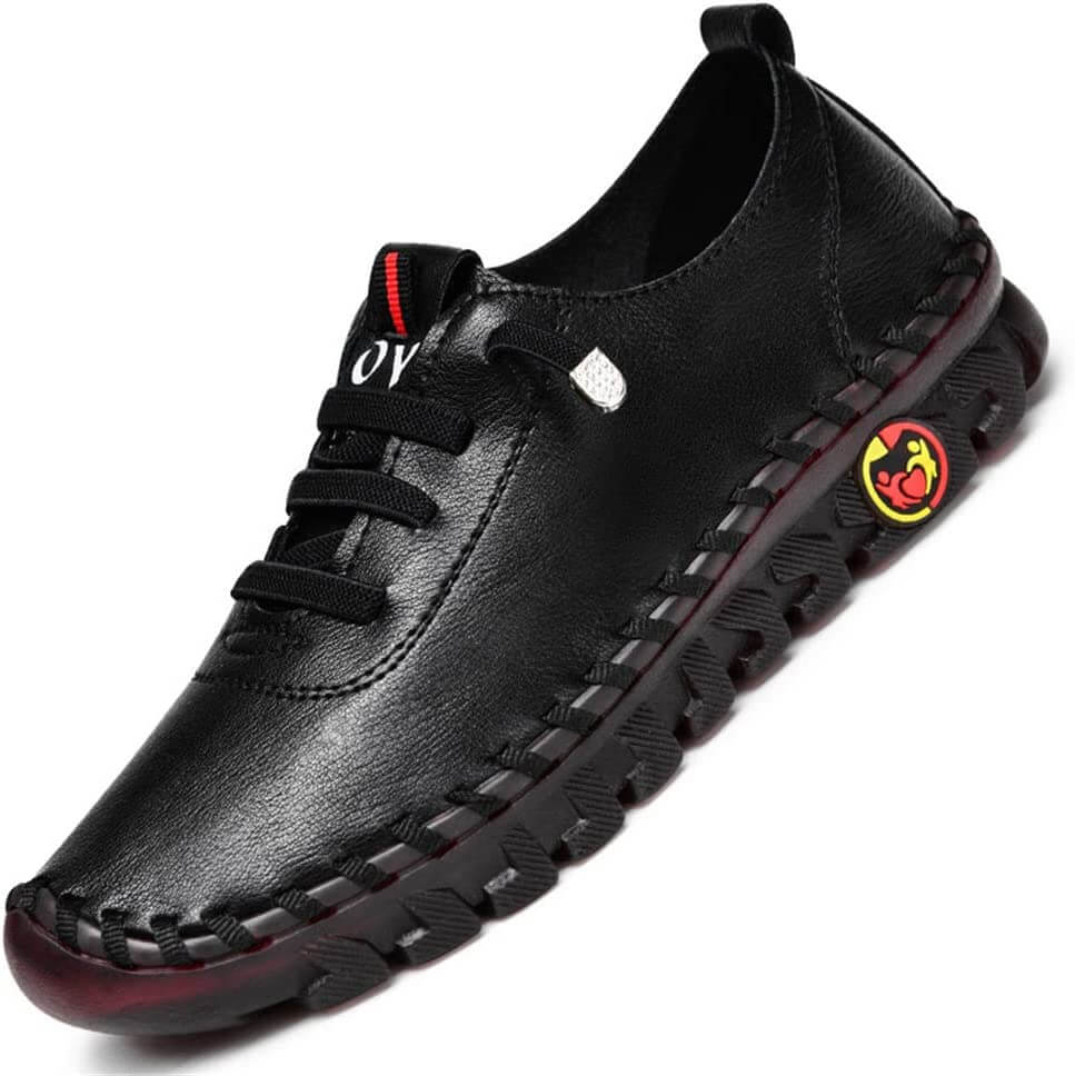 Dames Loafers Plat Leer Orthopedisch Comfortabel Antislip Voetboogsteun Zwart Wit Bruin Rood Instappers | Sulvida