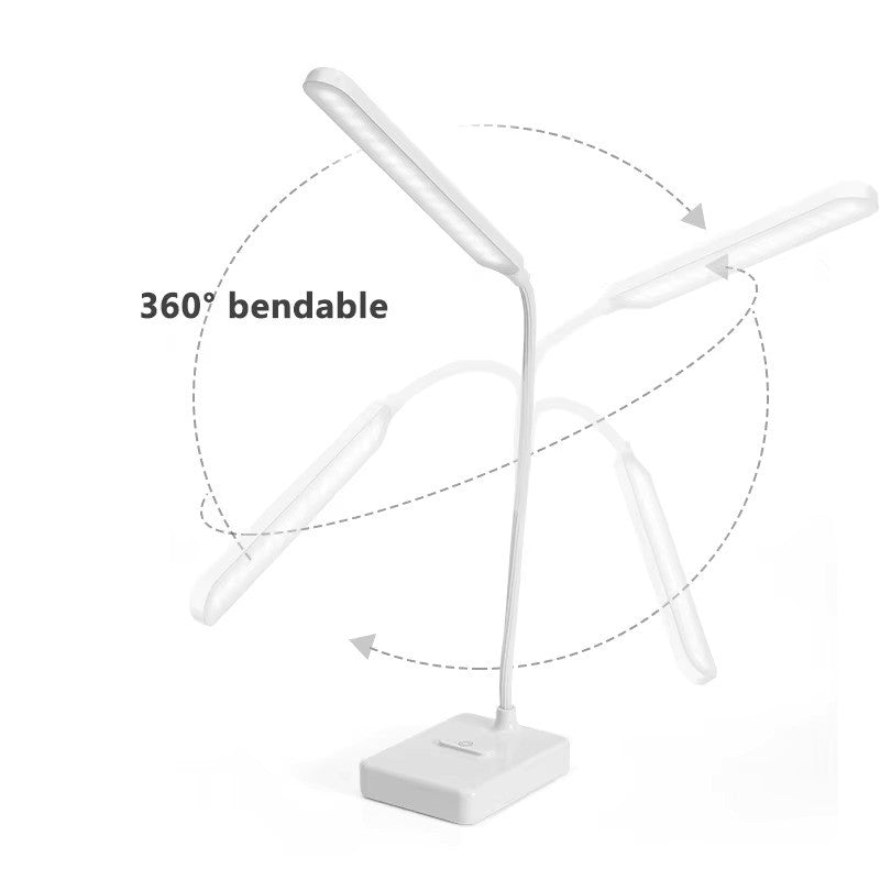 Lampe de bureau flexible avec bras réglable, LED à intensité variable, rechargeable sans fil ou sur secteur, lampe de lecture pour bureau à domicile | Sulvida