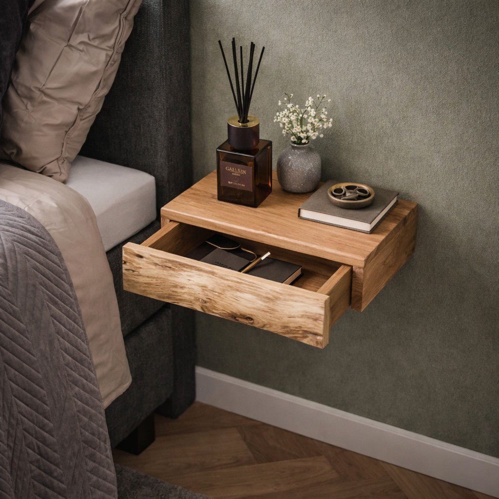 Wandplankjes Set van 2 Acaciahout Klein Zwevend Naturel Houtkleur Modern Design Wanddecoratie Woonkamer | Sulvida
