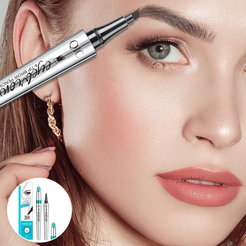 Wenkbrauwpen met Vierpuntige Applicator voor Natuurlijke Haarlook Microblading Effect Waterproof Langdurig | Sulvida