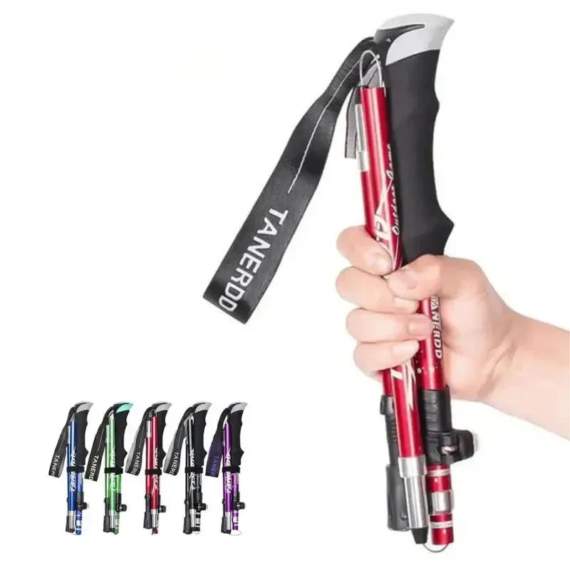 Opvouwbare Wandelstok Aluminium Telescopisch Verstelbaar Outdoor Wandelen Trekking Hiking Antislip Grip | Sulvida