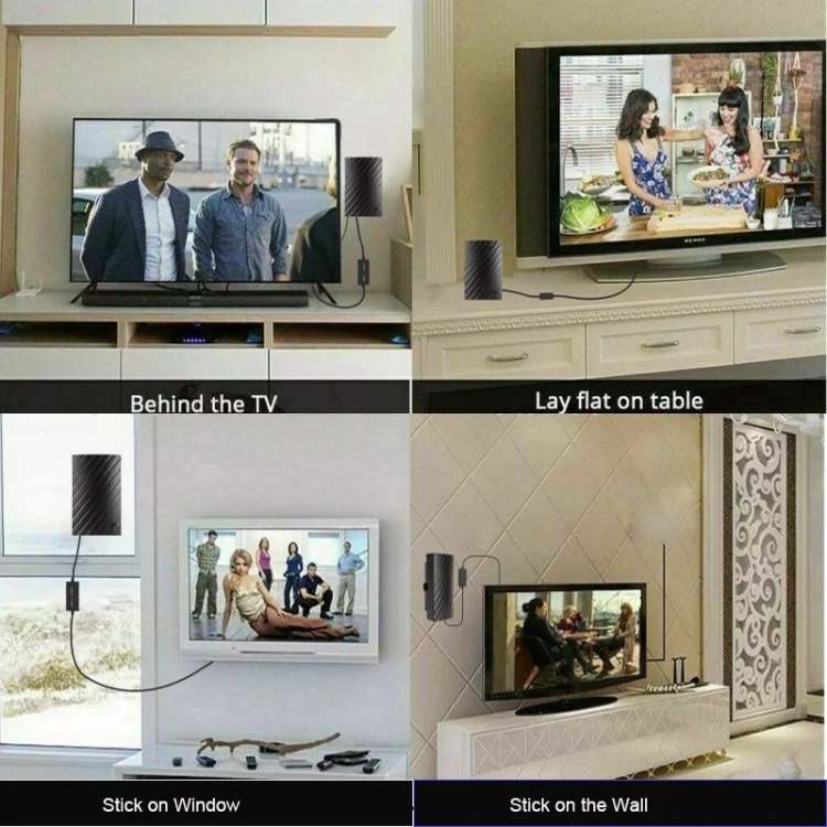 Binnenantenne DVB-T2 4K TV digitale ontvangerantenne tot 960 km bereik plug & play wandmontage HDTV signaalversterker | Sulvida