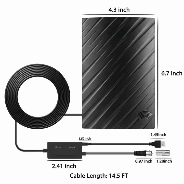 Binnenantenne DVB-T2 4K TV digitale ontvangerantenne tot 960 km bereik plug & play wandmontage HDTV signaalversterker | Sulvida