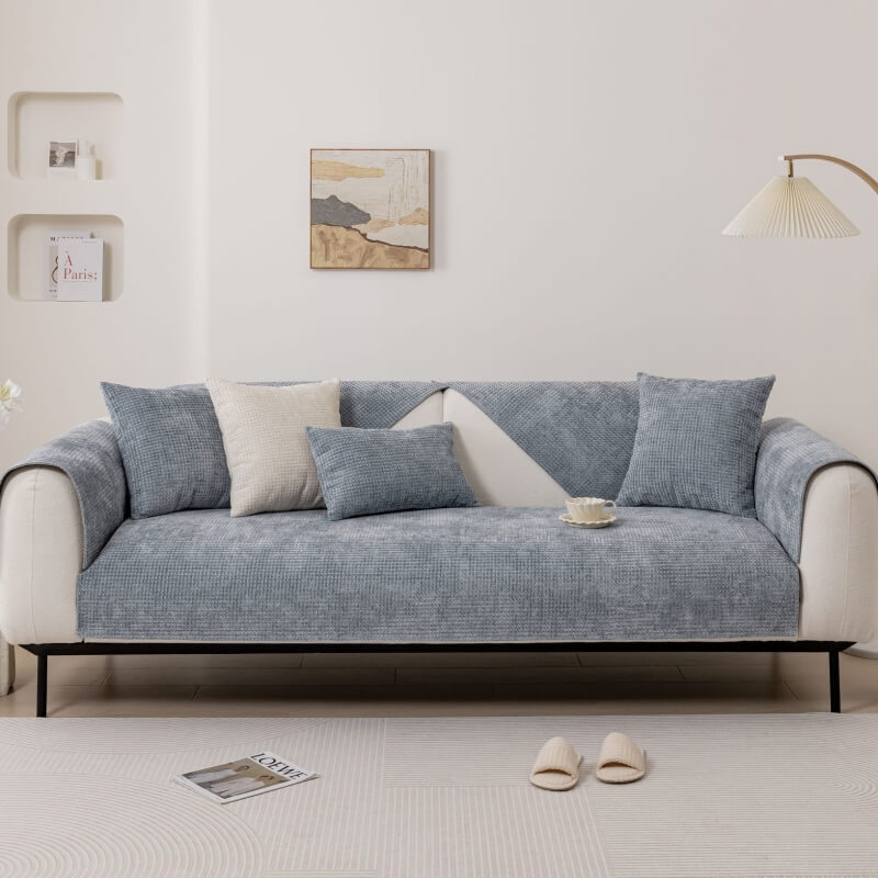 Chenille Bankhoes Wafelstructuur Antislip Meubelkleed Huisdierproof Bankafdekking voor Sofa Fauteuil | Sulvida