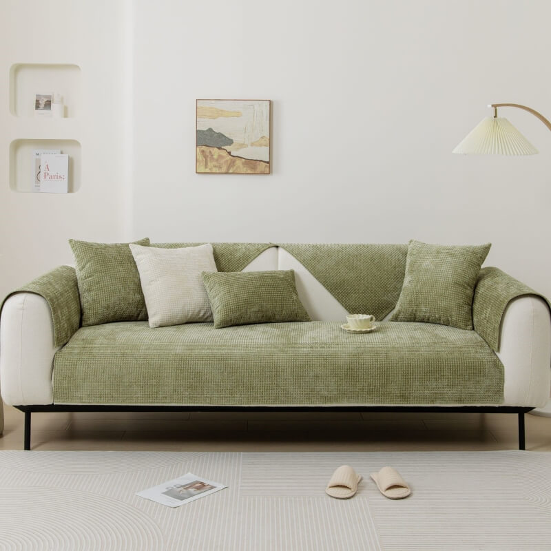 Chenille Bankhoes Wafelstructuur Antislip Meubelkleed Huisdierproof Bankafdekking voor Sofa Fauteuil | Sulvida