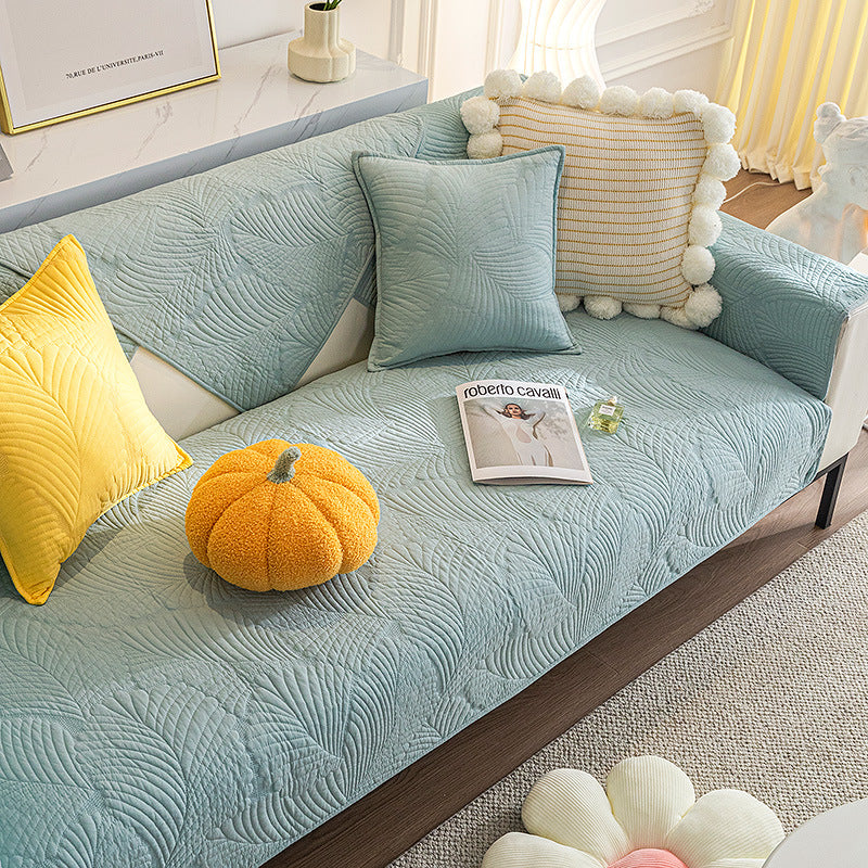 Bankhoes katoenen meubelbeschermer antislip vierkant beige grijs groen blauw voor zitbank sofa bescherming | Sulvida