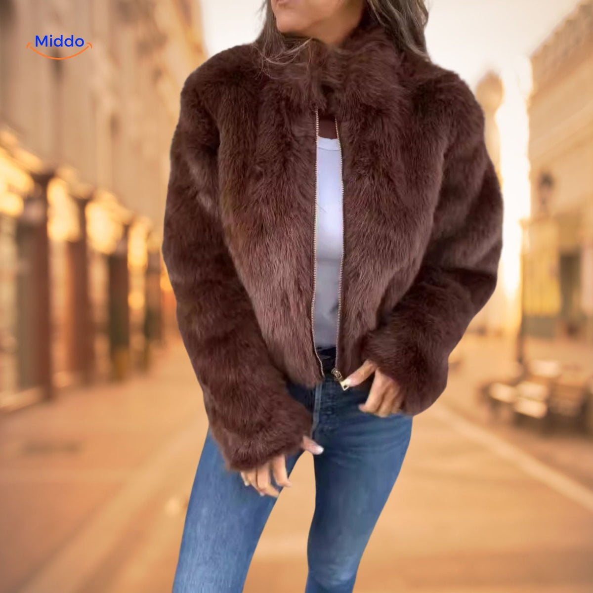 Dames Imitatiebontjas Hoge Kraag Zwart Rood Blauw Groen Paars Bruin | Warme Winterjas Stijlvol Casual | Sulvida