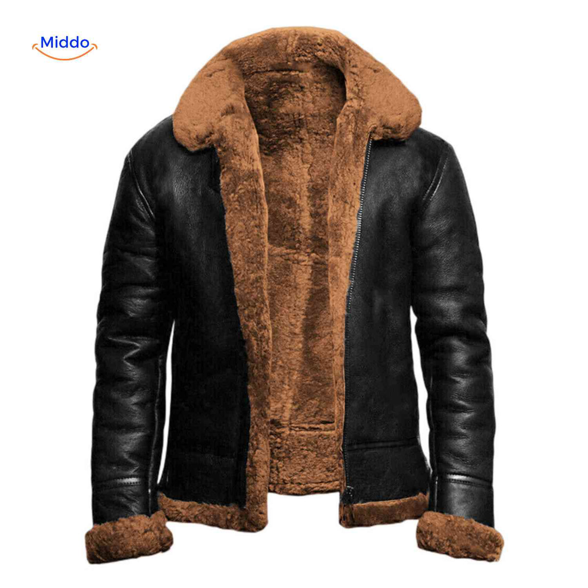 Gevoerde Herenwinterjas Suède Ritssluiting Brede Kraag Casual Stijl Warme Voering Herfst Winter Mode | Sulvida