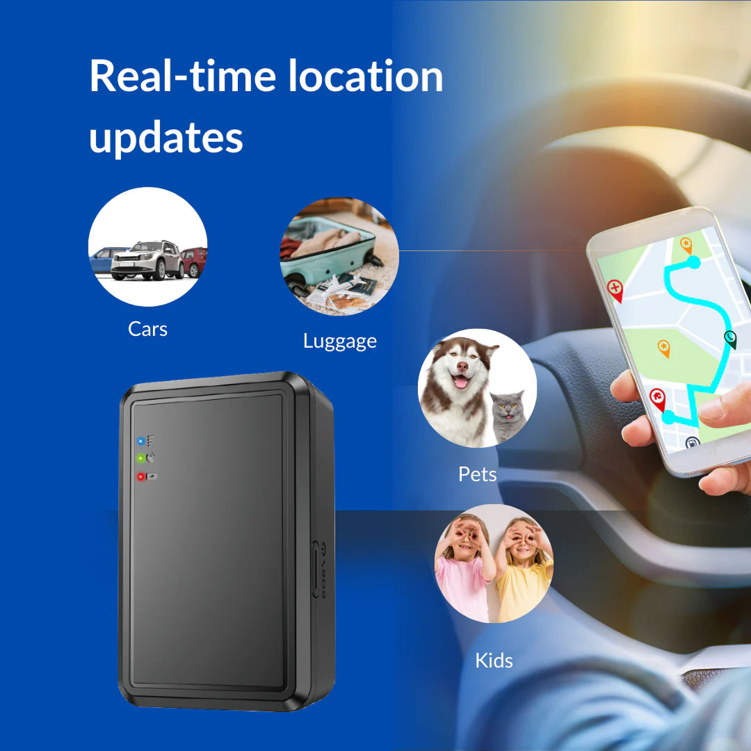 Traceur GPS magnétique avec localisation en temps réel 4G, alerte de mouvement, étanche, pour voiture, animal de compagnie et bagages | Sulvida