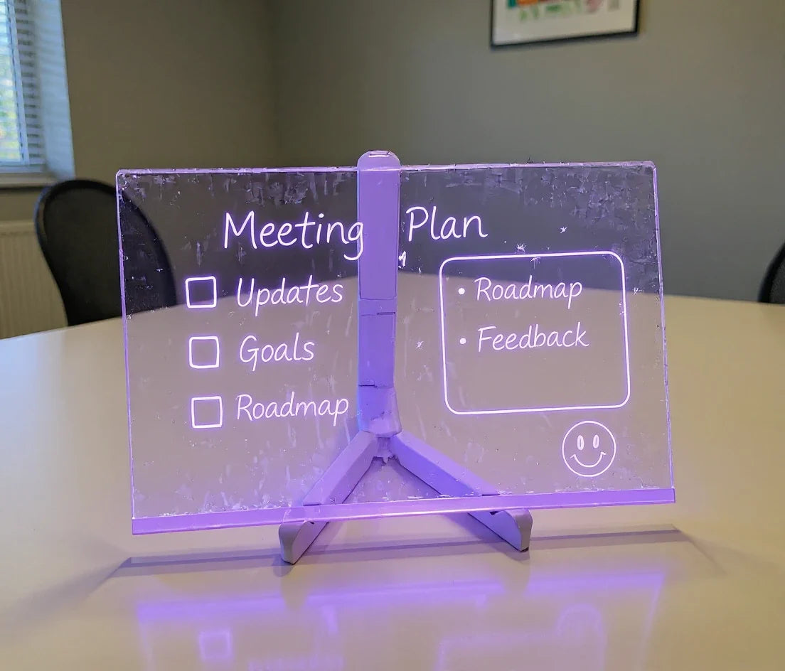 LED Tekenbord met Neonmarkers voor Notities en Creativiteit | Herbruikbaar Glow Board Rechthoek & Vierkant | Sulvida