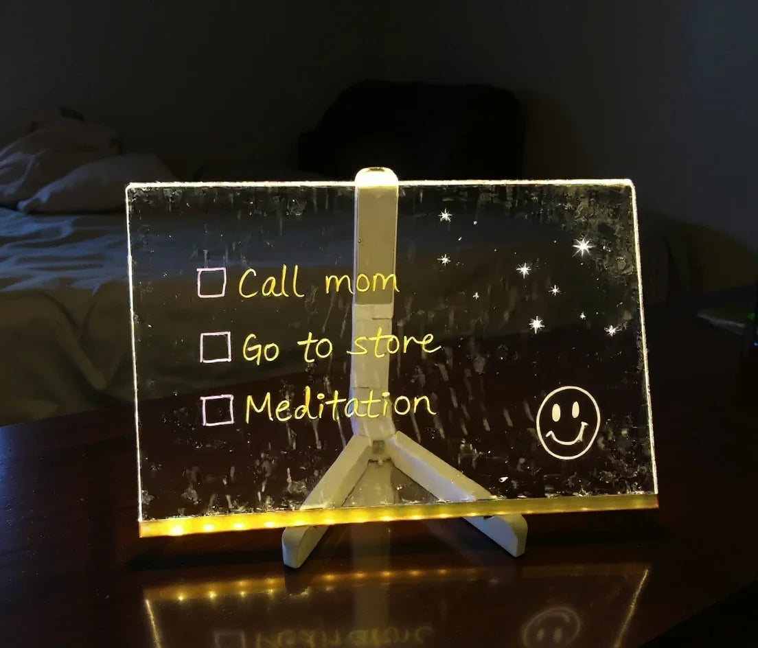 LED Tekenbord met Neonmarkers voor Notities en Creativiteit | Herbruikbaar Glow Board Rechthoek & Vierkant | Sulvida