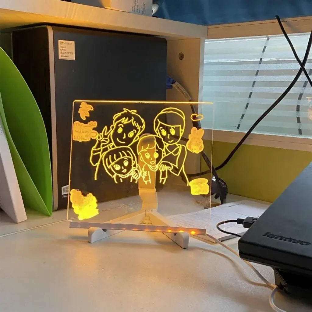 LED Tekenbord met Neonmarkers voor Notities en Creativiteit | Herbruikbaar Glow Board Rechthoek & Vierkant | Sulvida