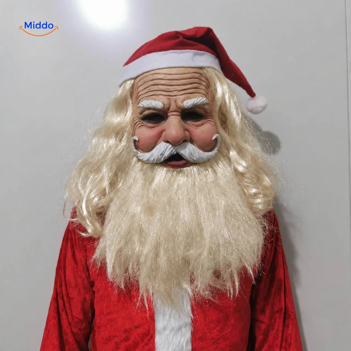 Latex Volledig Gezichtsmasker Oudere Man Realistisch Halloween Karakter Vermomming met Baard Feest Kostuum | Sulvida