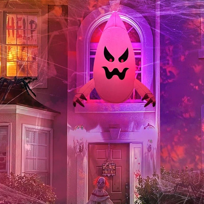 Opblaasbaar Spook met LED Verlichting – Groot Halloween Raamdecoratie – Feestversiering Tuin en Raam | Sulvida