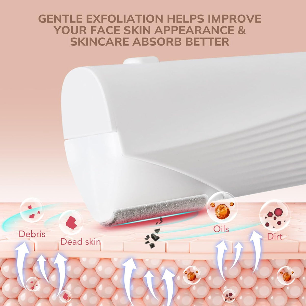 Appareil de dermaplaning sonique avec éclairage LED pour le visage et les sourcils | 3 vitesses, soin du visage | Sulvida