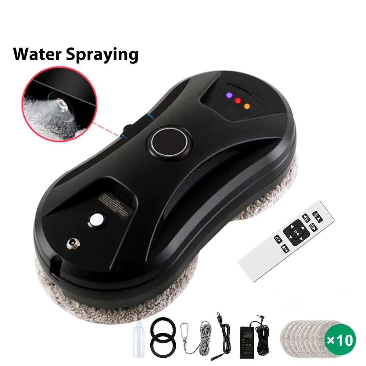 Robot lave-vitres intelligent avec planification d’itinéraire par IA, système d’alimentation en eau automatique, puissance d’aspiration de 2800pa, laveur de vitres | Sulvida