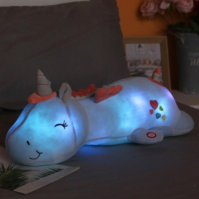 Lichtgevend Pluche Eenhoorn Knuffel met Regenboog LED Verlichting 60 cm Zacht Nachtlampje voor Kinderkamer | Sulvida
