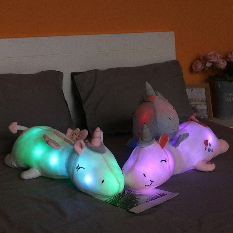 Lichtgevend Pluche Eenhoorn Knuffel met Regenboog LED Verlichting 60 cm Zacht Nachtlampje voor Kinderkamer | Sulvida
