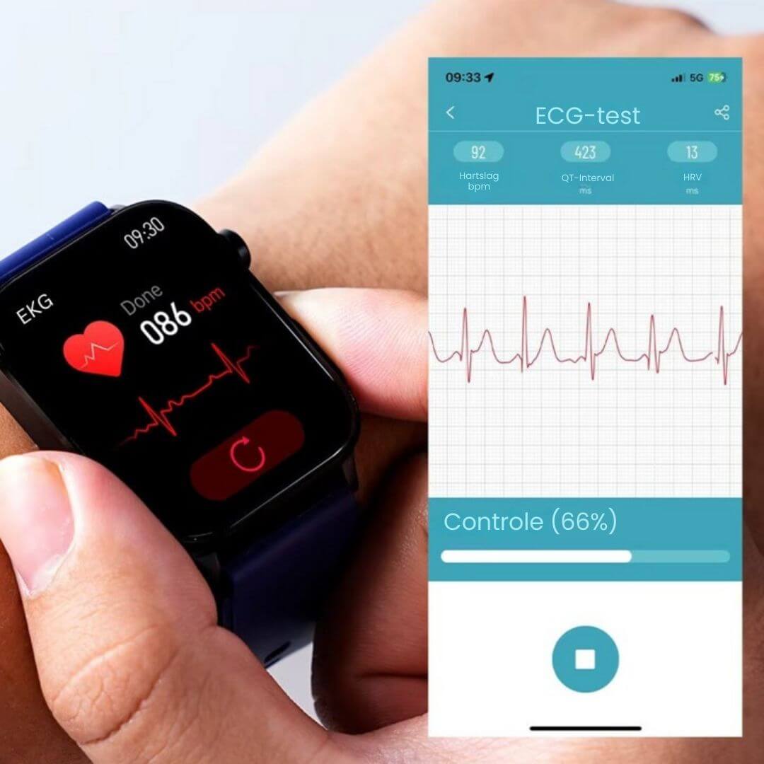 Gezondheidshorloge met Valdetectie SOS Glucosemeting GPS Hartslagmeter 24/7 Monitoring Touchscreen Smartwatch | Sulvida