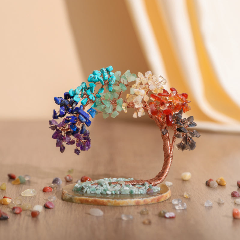 Levensboompje 7 Chakra's Decoratie Spirituele Energie Harmonie Agaatboom Amethist Kwarts Cadeau Geluk | Sulvida