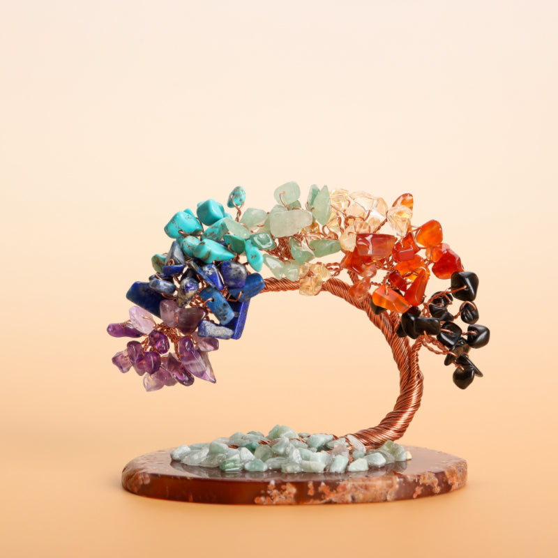 Levensboompje 7 Chakra's Decoratie Spirituele Energie Harmonie Agaatboom Amethist Kwarts Cadeau Geluk | Sulvida