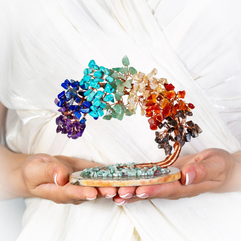 Levensboompje 7 Chakra's Decoratie Spirituele Energie Harmonie Agaatboom Amethist Kwarts Cadeau Geluk | Sulvida
