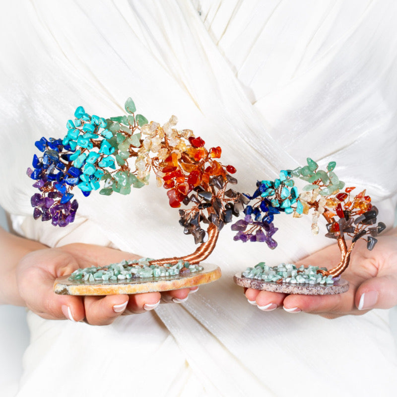 Levensboompje 7 Chakra's Decoratie Spirituele Energie Harmonie Agaatboom Amethist Kwarts Cadeau Geluk | Sulvida
