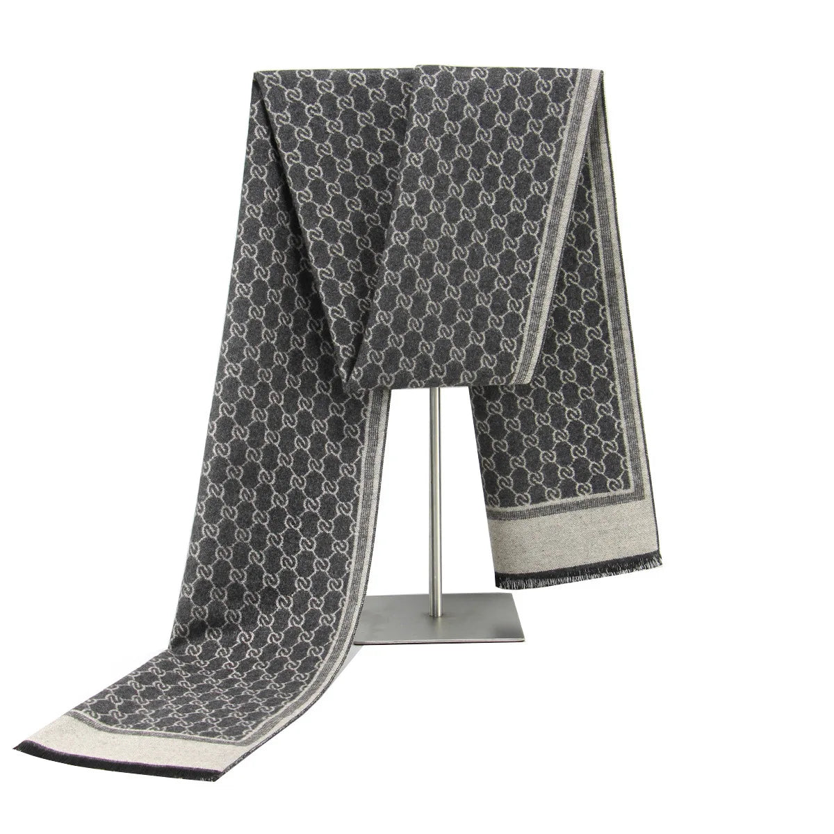 Wintersjaal Kasjmierzacht Patroon met Franjes Warm Elegant Stijlvol Accessoire voor Dagelijks Gebruik Comfort | Sulvida