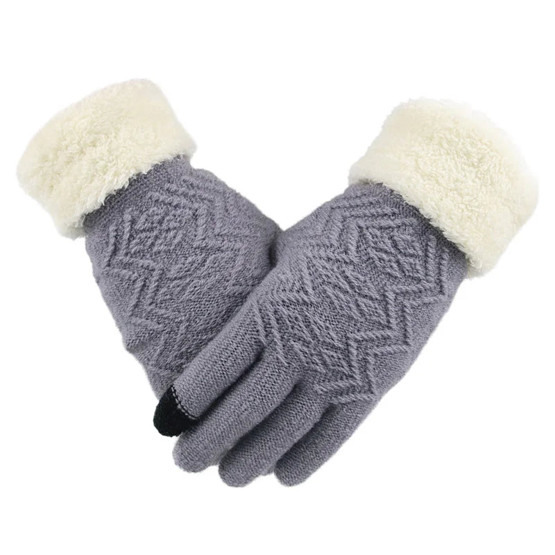 Gebreide Touchscreen Handschoenen met Pluche Voering – Warm Winddicht Winteraccessoire voor Herfst Winter | Sulvida
