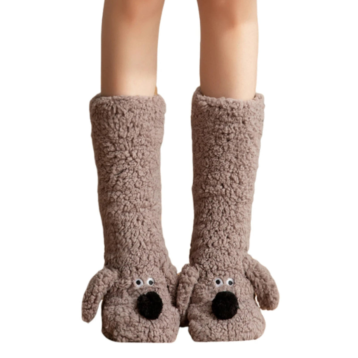 Pluche Fuzzy Sokken met Hondenmotief – Warme Wintersokken met Zachte Fleece voor Ultiem Comfort en Gezelligheid | Sulvida