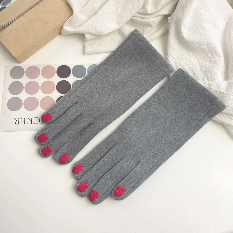 Touchscreen Winterhandschoenen met Nagellak Design – Warme Fleece Gevoerde Handschoenen voor Dames Winter | Sulvida