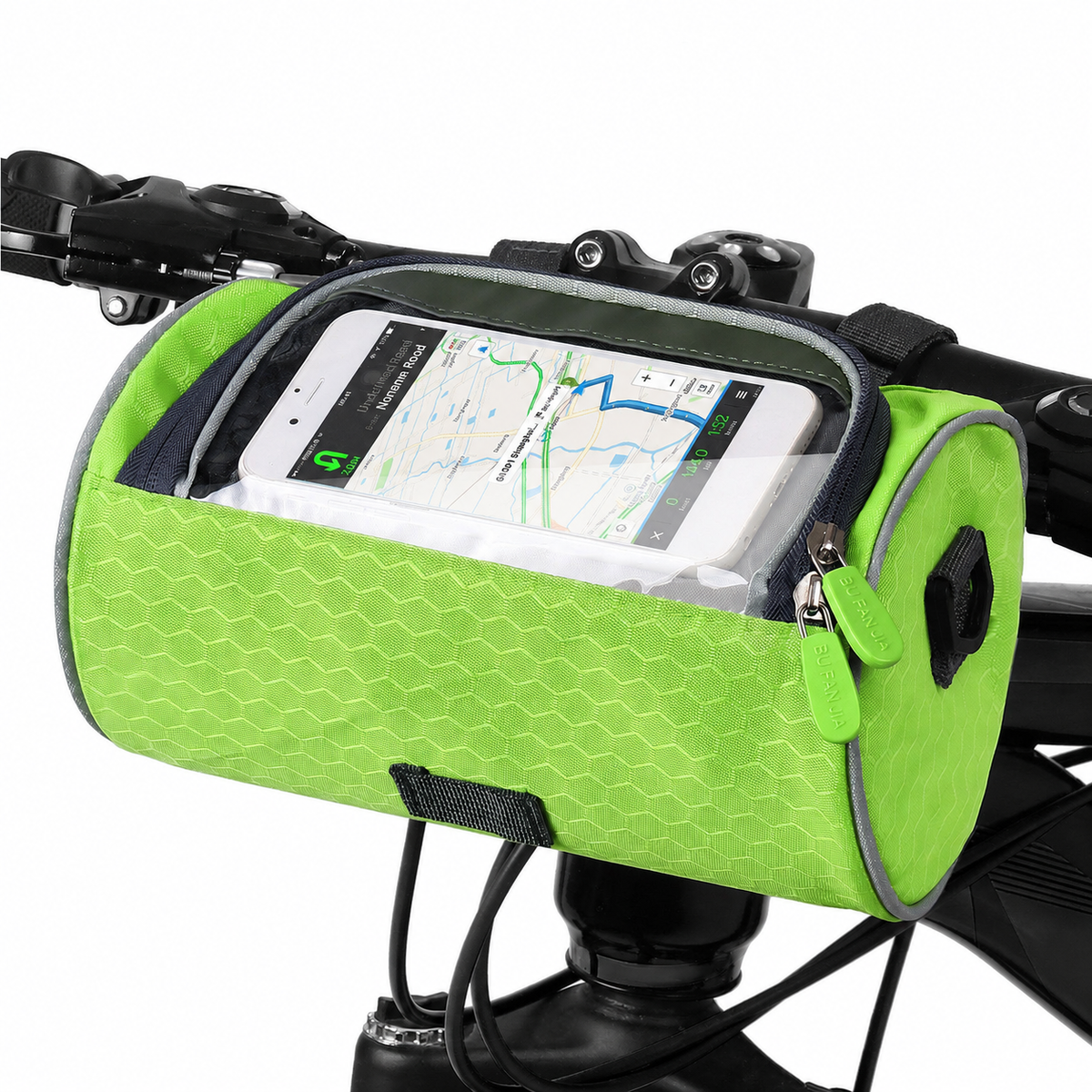 Stuurtas Fiets Waterdicht met Telefoonvenster Touchscreen Zwart Blauw – Fietstocht Regen Citytrip 25cm | Sulvida