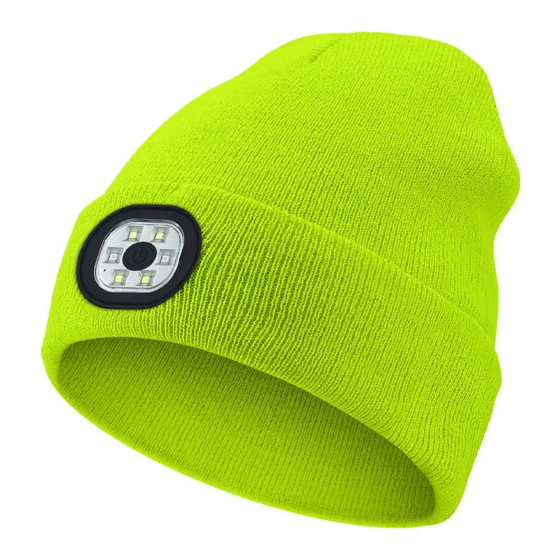 Oplaadbare LED Muts met Geïntegreerde Verlichting voor Winter Wandelen Hardlopen en Outdoor Activiteiten | Sulvida