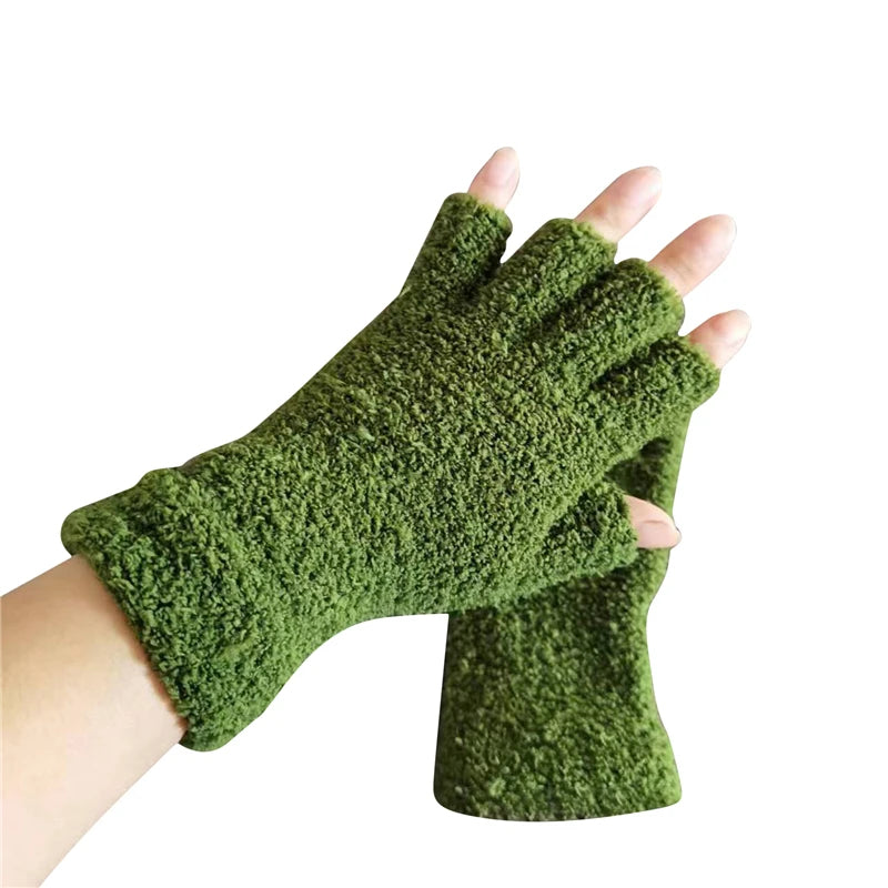 Gebreide Vingerloze Handschoenen – Warme Halfvingerhandschoenen voor Winter – Zachte Fleece Voering Dames | Sulvida
