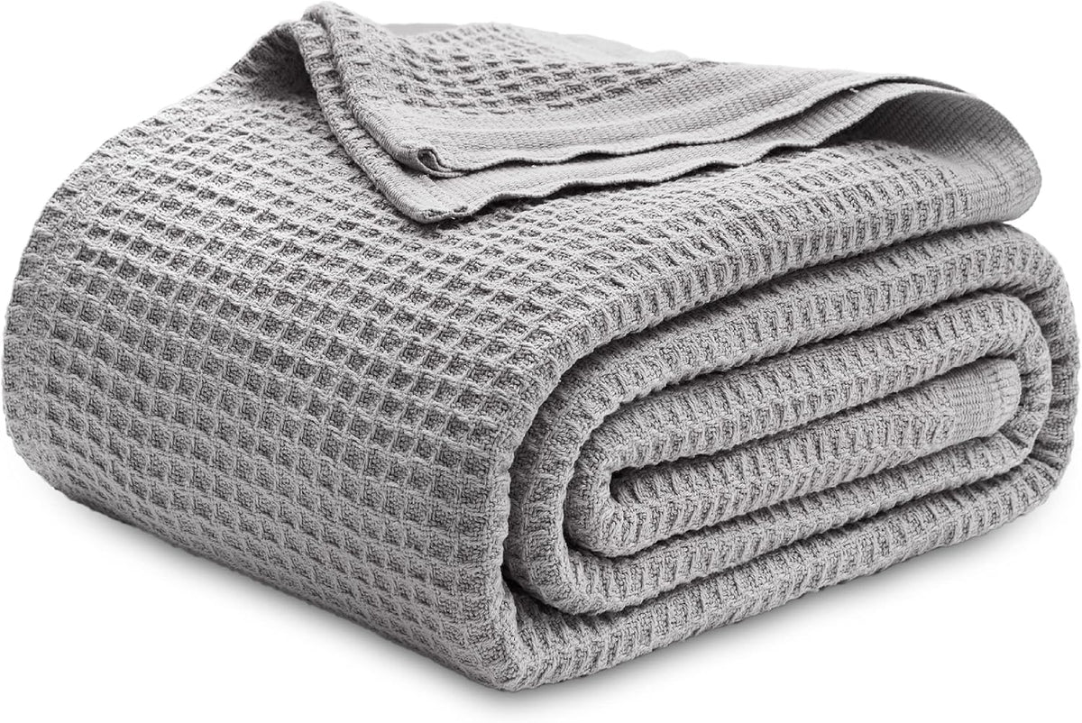 Katoenen Wafelweefsel Deken Queen Size Zacht Ademend Licht Luxe Zomerdeken voor Bed Bank Slaapkamer Comfort | Sulvida