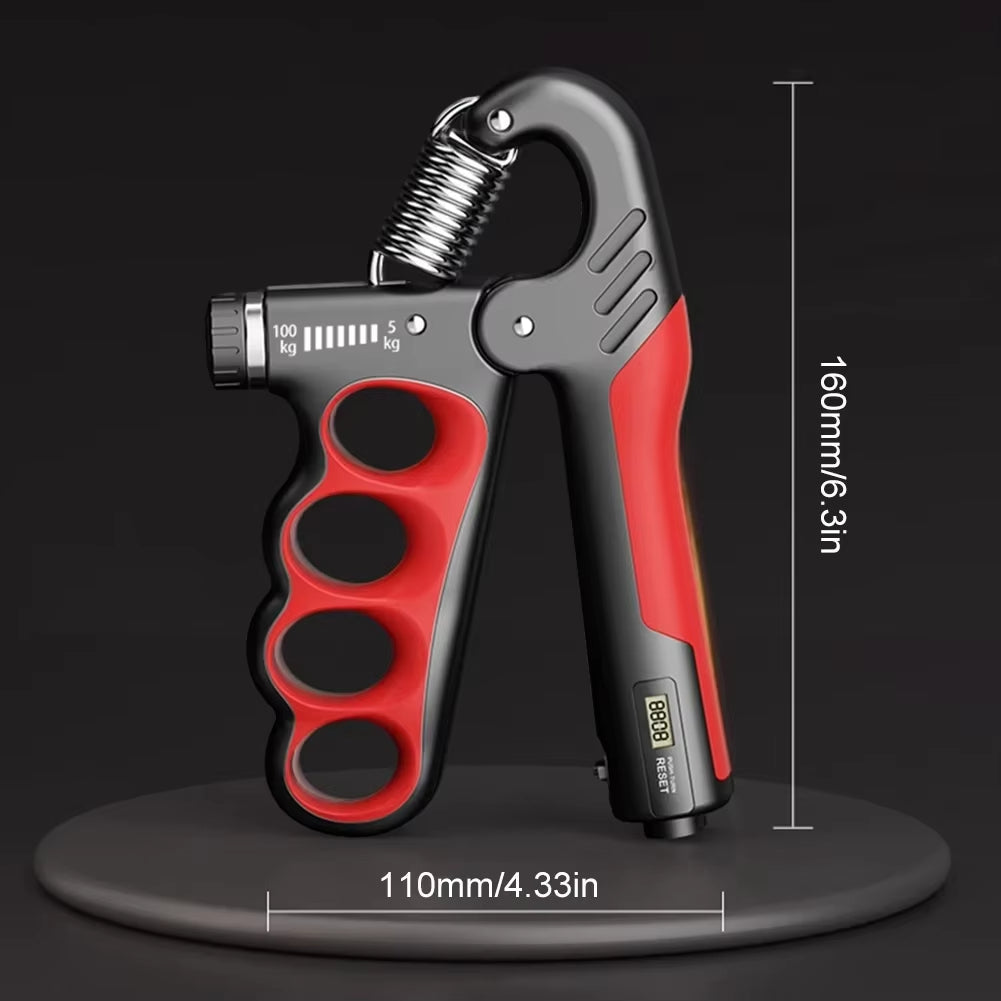 Verstelbare Handtrainer tot 100 kg – Onderarmtrainer met Teller voor Grip en Spierkracht – Ergonomisch Handknijper Geschikt voor Beginners en Gevorderden | Sulvida