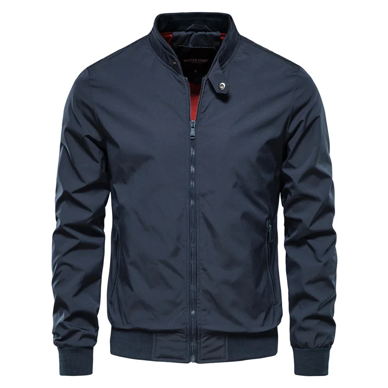 Herenjack Bomberstijl Polyester Zomer Lichtgewicht Gerippelde Kraag Sportief Casual Zwart Groen Blauw Wit | Sulvida