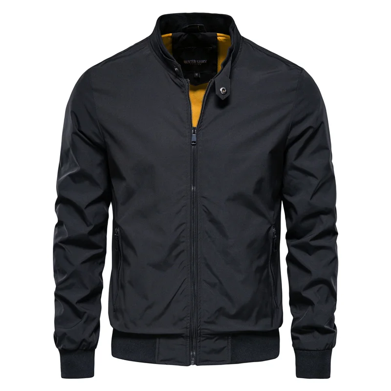Herenjack Bomberstijl Polyester Zomer Lichtgewicht Gerippelde Kraag Sportief Casual Zwart Groen Blauw Wit | Sulvida