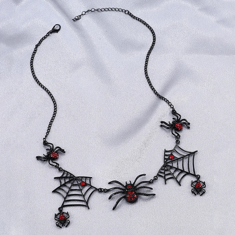 Spinnenhanger Ketting Goth Choker met Strass – Korte Halssieraad Halloween Festival Cosplay Gothic Accessoire | Sulvida
