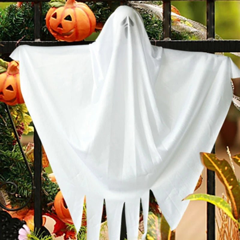 Hangende Spookfiguren Set van 3 Stuks Wit Gaas Halloween Decoratie Binnen & Buiten Griezelversiering | Sulvida