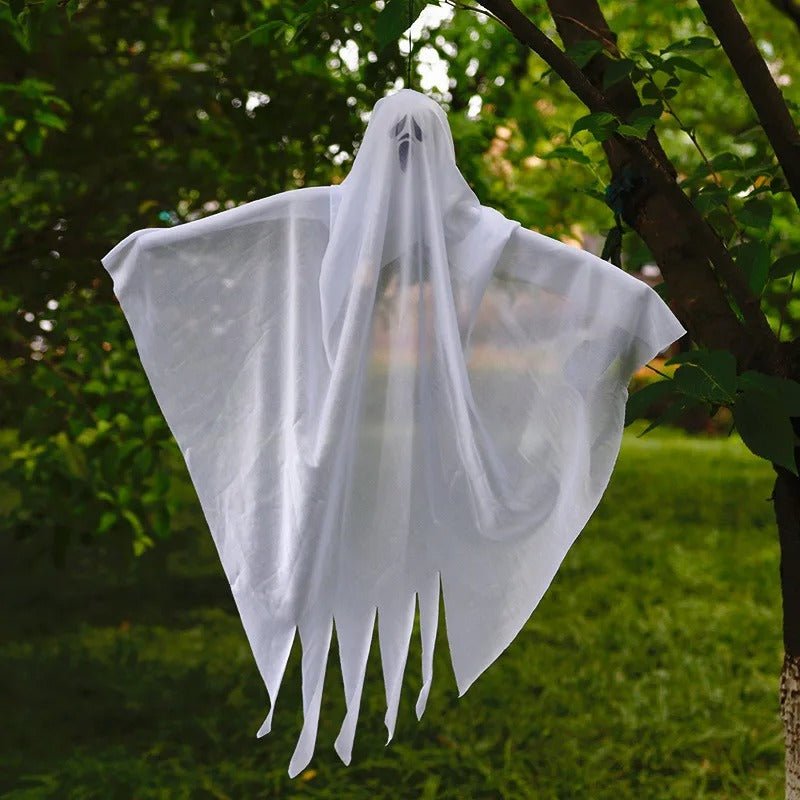 Hangende Spookfiguren Set van 3 Stuks Wit Gaas Halloween Decoratie Binnen & Buiten Griezelversiering | Sulvida