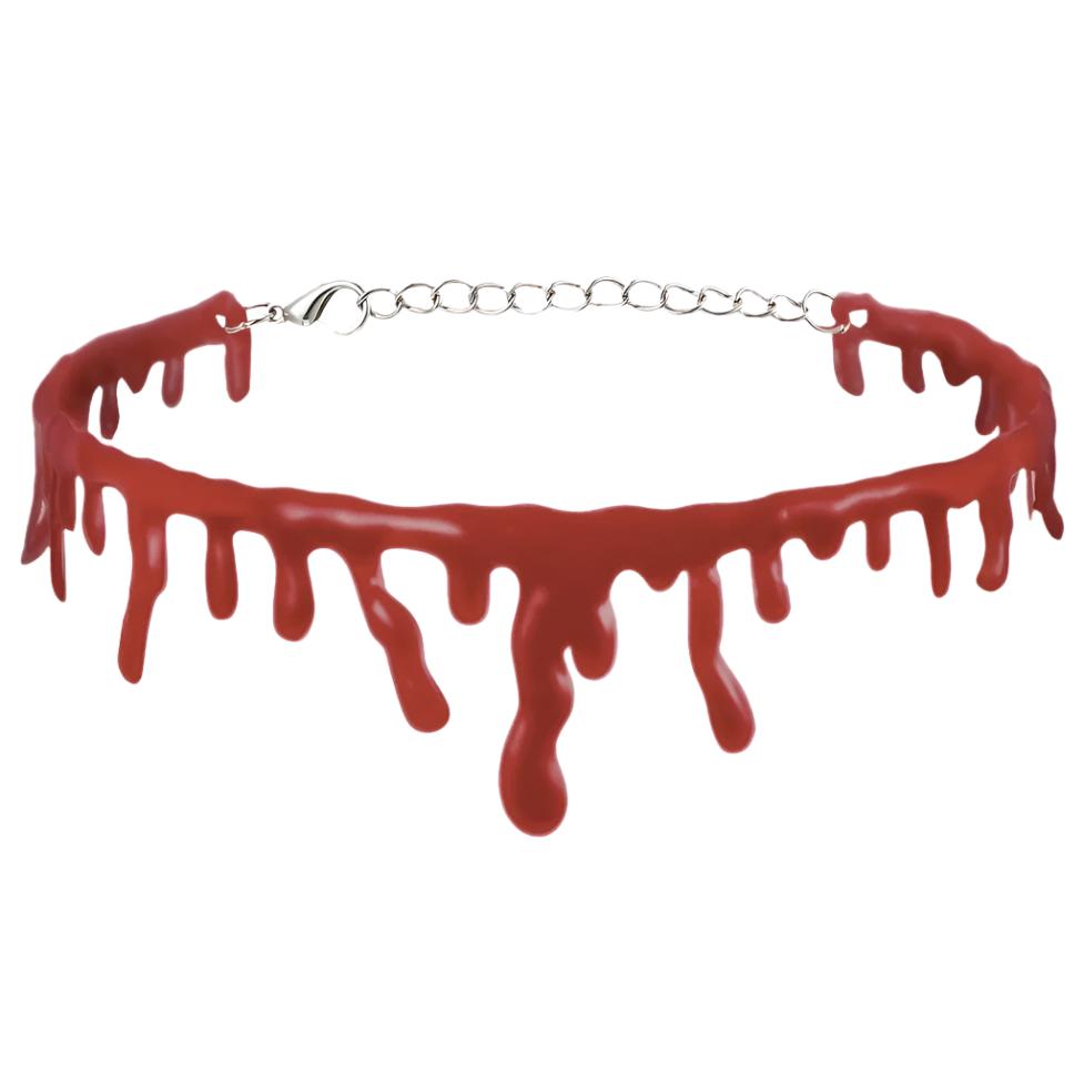 Bloeddruppel Choker Siliconen Vampier Ketting Halloween Horror Kostuum Cosplay Decoratie Gothic Accessoire | Sulvida